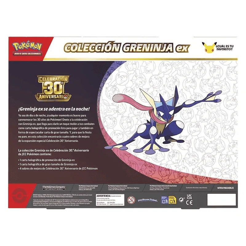 Pokémon TCG 30º Aniversario EX Box Surtida con 4 Sobres y Carta Grande +6 años