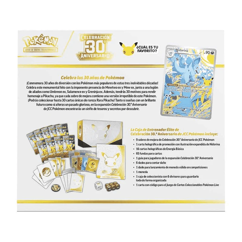 Pokémon TCG 30º Aniversario Caja de Entrenador Élite +6 años