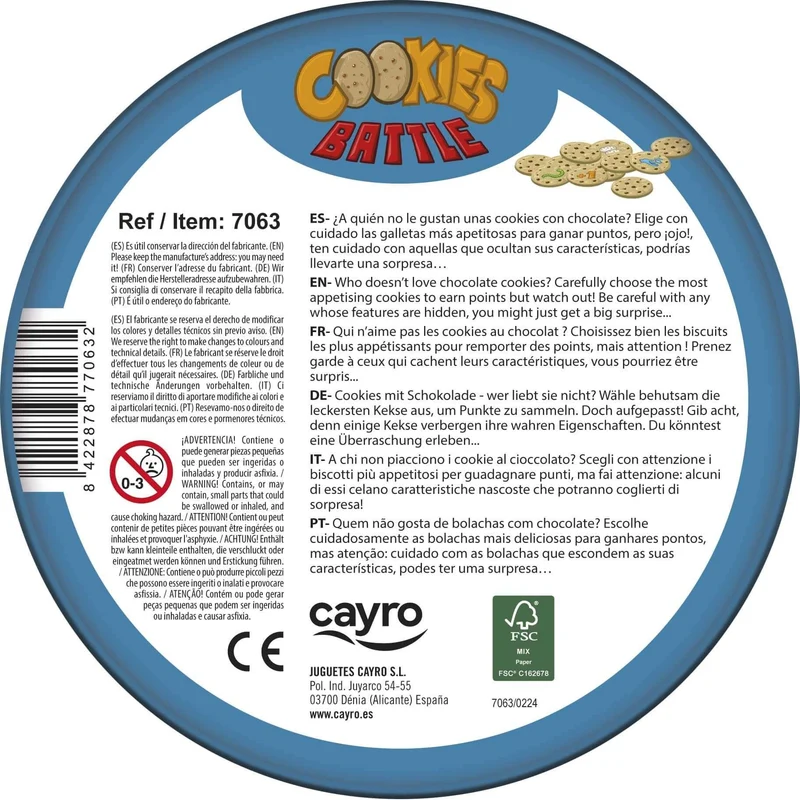 Cookies Battle - Juego de mesa - Cayro - 2-5 jugadores - 6+ años - 15 min