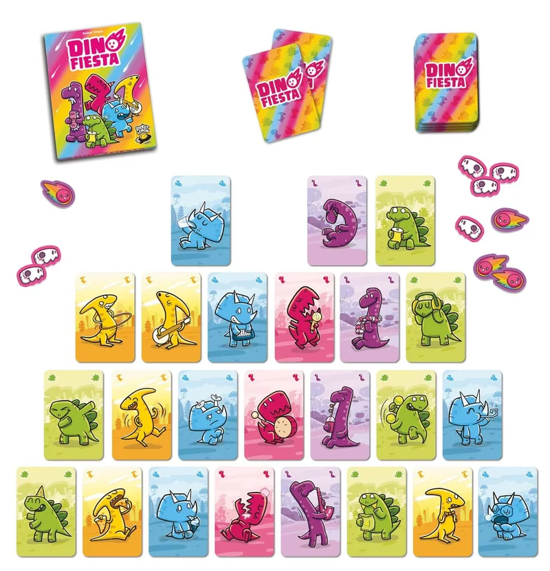 Dino Fiesta - Juego de mesa - ROCKET LEMON - 2-6 jugadores - 8+ años - 15 min
