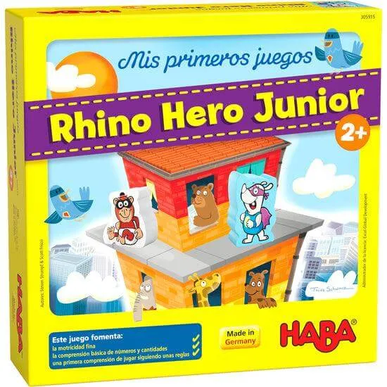 Mis primeros juegos Rhino Hero Junior - Juego de mesa - Haba - 1-4 jugadores - 2+ años - 10 min