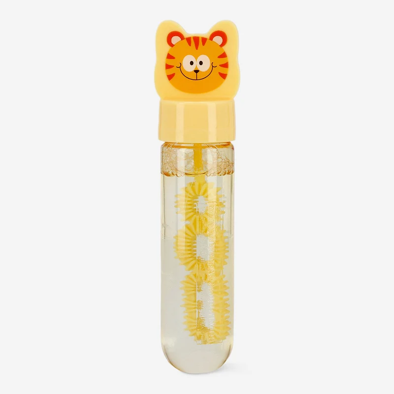 Soap bubbles in orange tiger container