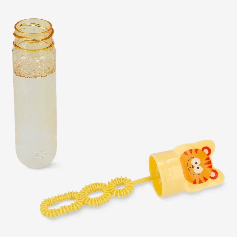 Soap bubbles in orange tiger container