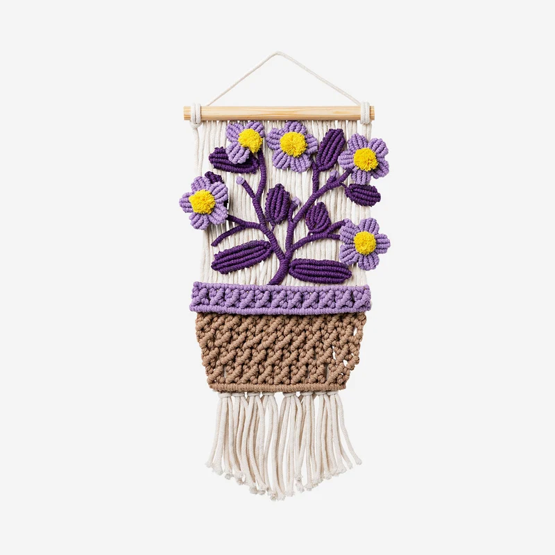 Macramé kit - Floral design for hanging