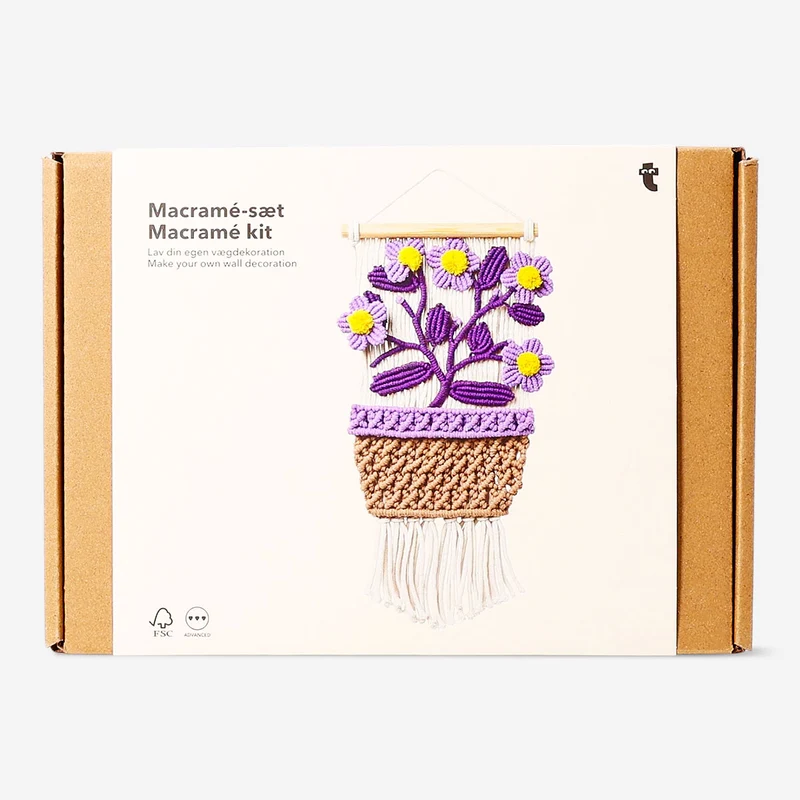 Macramé kit - Floral design for hanging