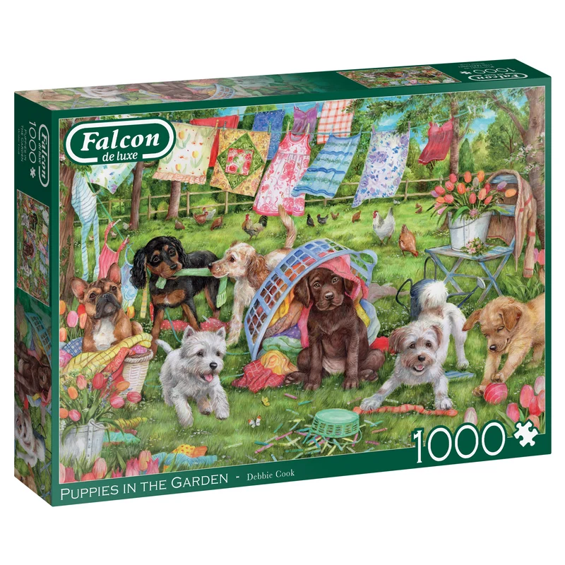 Falcon - Puppies in the Garden (1000 pieces)