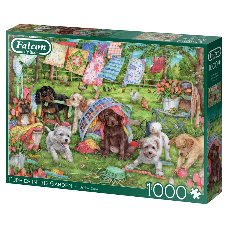 Falcon - Puppies in the Garden (1000 pieces)