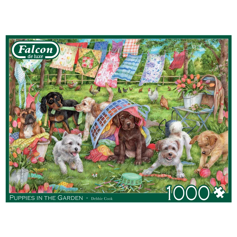 Falcon - Puppies in the Garden (1000 pieces)