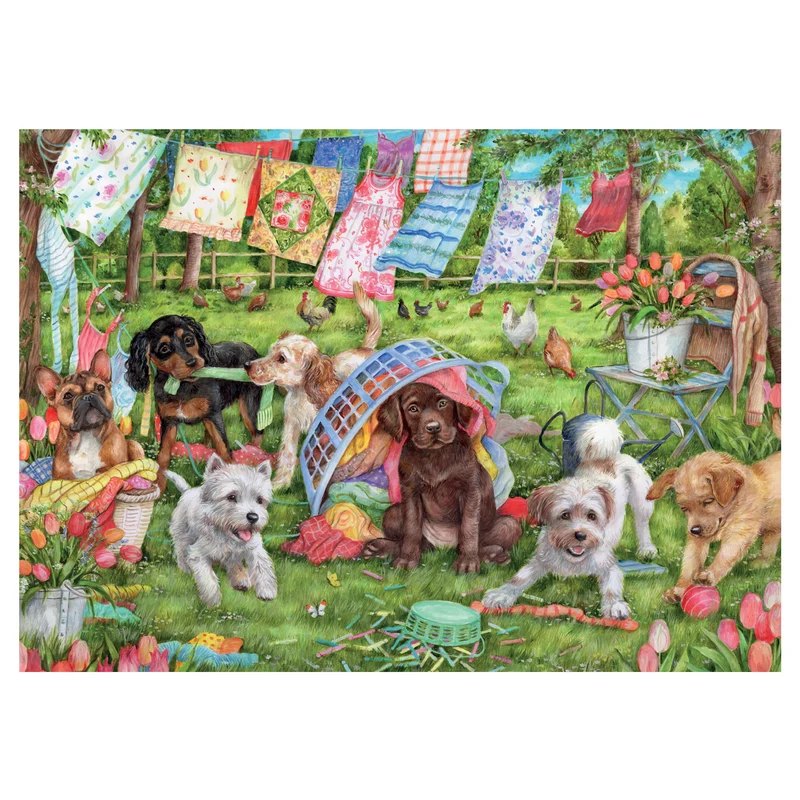 Falcon - Puppies in the Garden (1000 pieces)