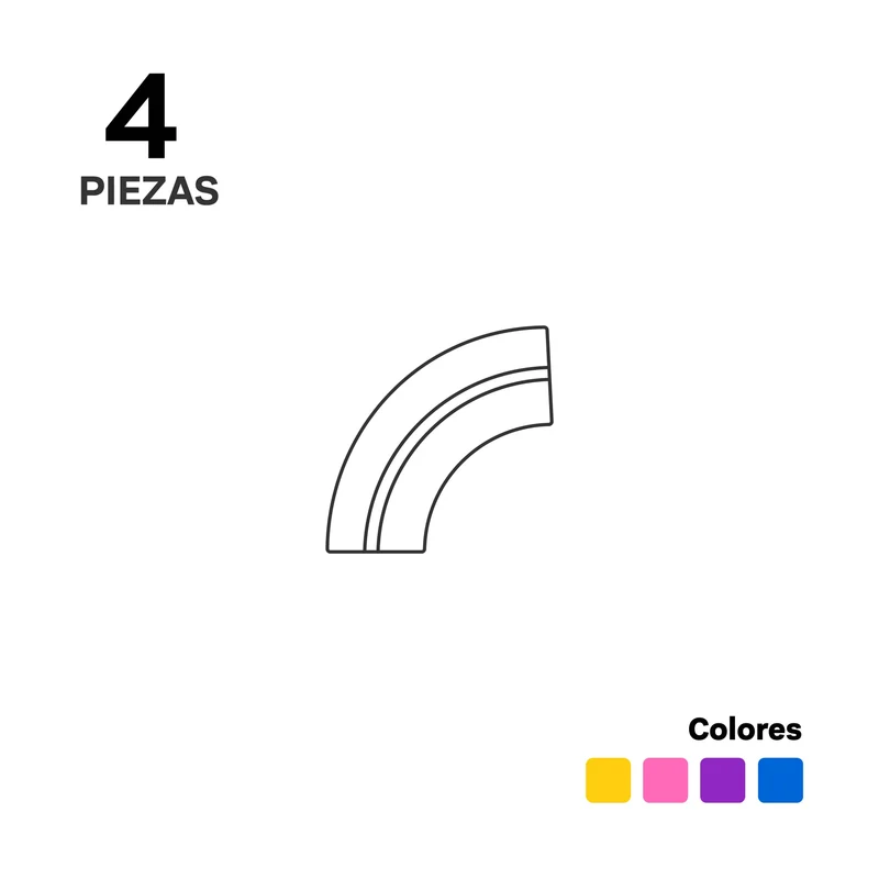 Imanix Pista de Carreras 4 piezas cuarto de curva · Braintoys