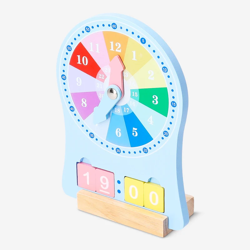 Wooden time teaching clock