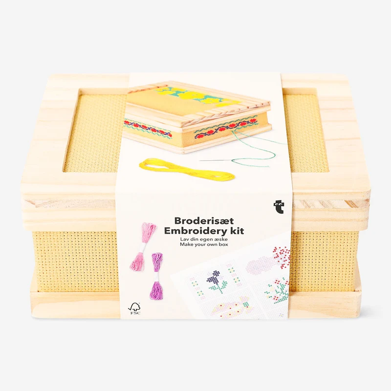 Embroidery kit - Wooden box