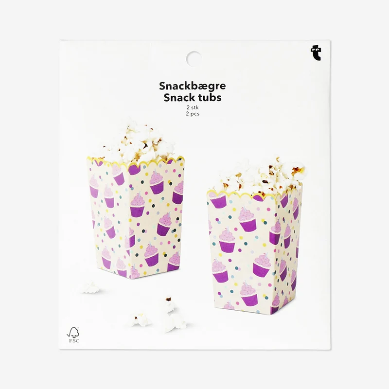 Paper snack tubs - 2 pcs