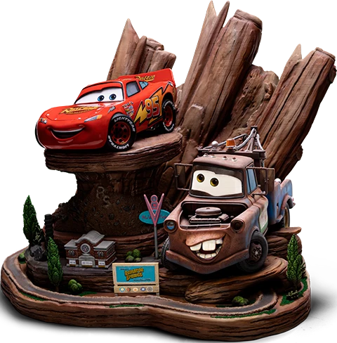 IRON Studios: Disney Cars - Rayo Mcqueen y Mate Deluxe Escala de Arte 1/10