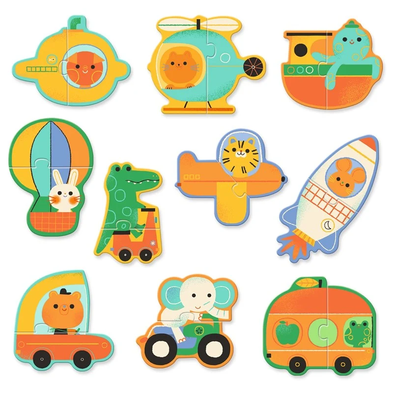 Puzzle dúo Vehiculos 20 piezas · Djeco