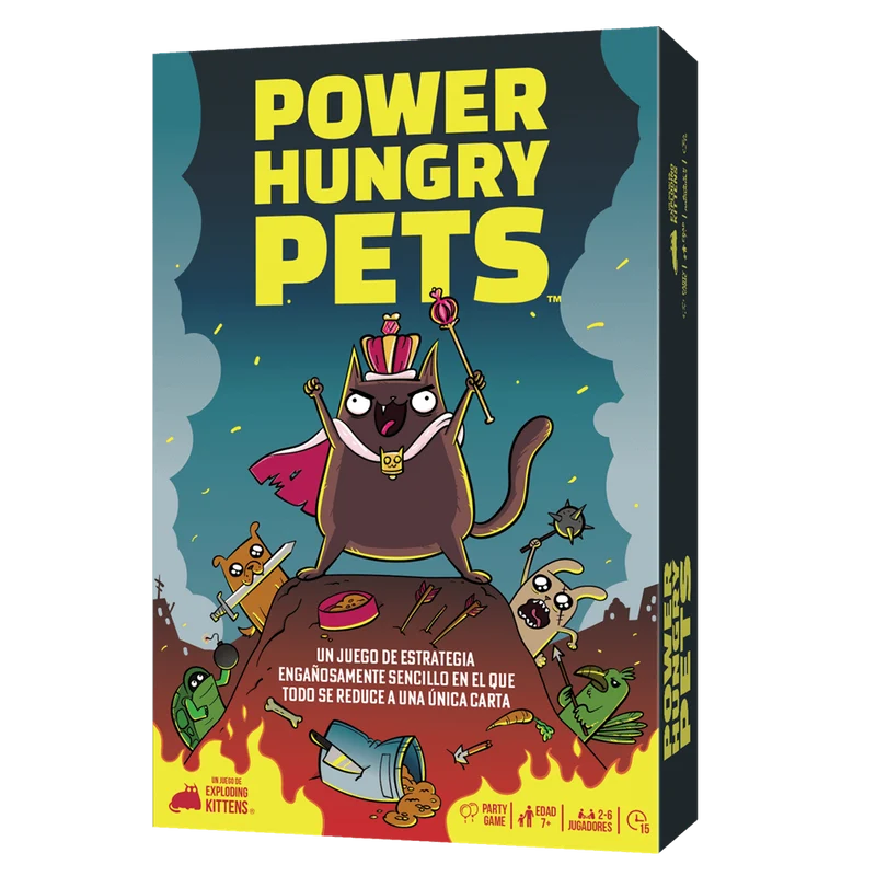 Power Hungry Pets - Juego de mesa - Exploding Kittens - 2-6 jugadores - 7+ años - 15 min