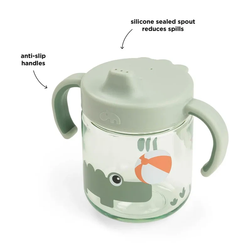 Taza aprendizaje dos asas Tiny farm Playground Green · Done by Deer