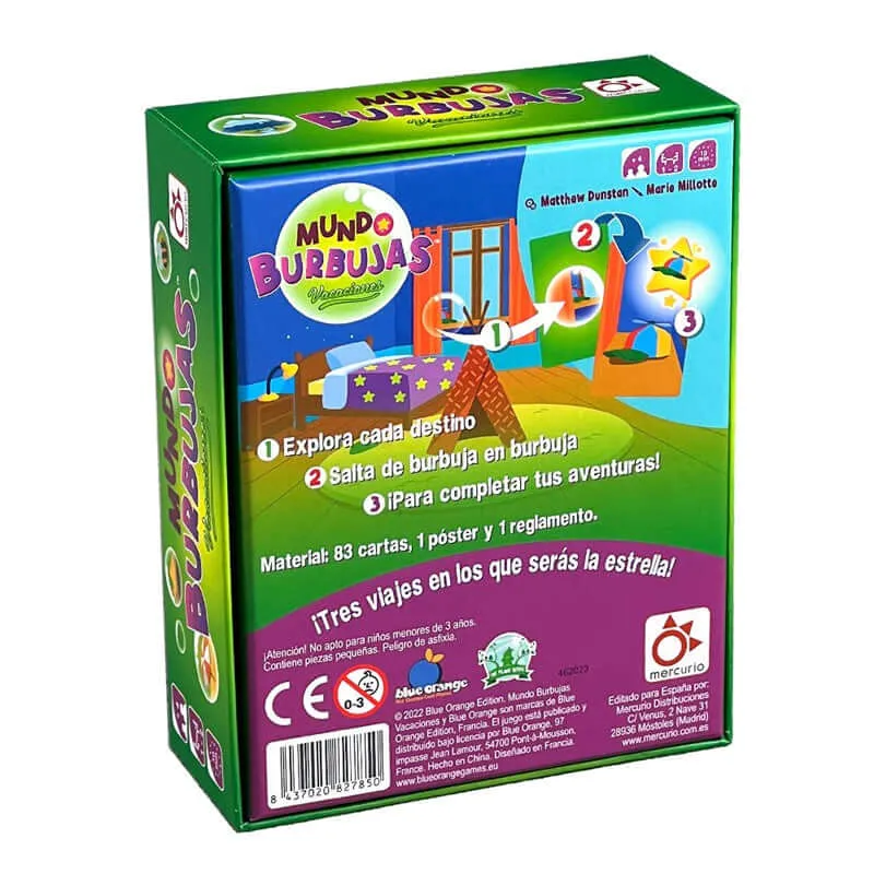 Mundo Burbujas Vacaciones - Juego de mesa - Mercurio - 1-2 jugadores - 4+ años - 10 min