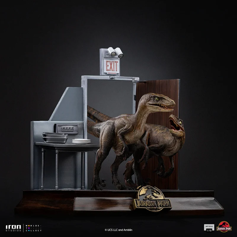 IRON Studios: Jurassic Park - Raptors at the Kitchens Door Escala de Arte 1/10