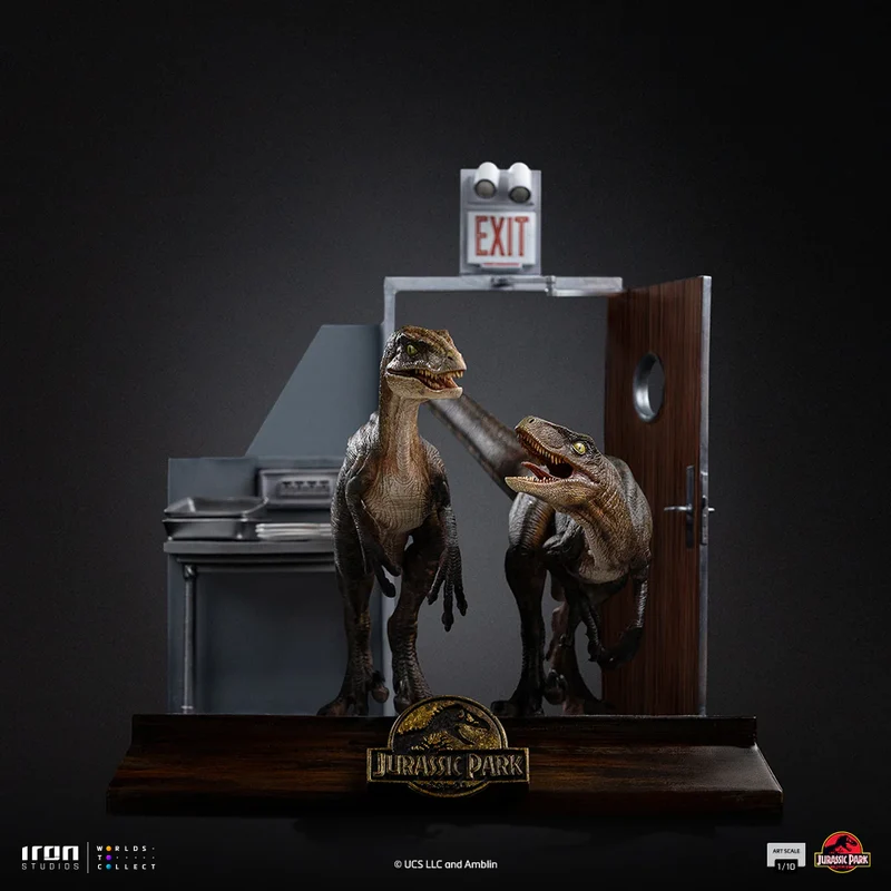 IRON Studios: Jurassic Park - Raptors at the Kitchens Door Escala de Arte 1/10