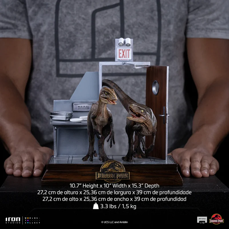 IRON Studios: Jurassic Park - Raptors at the Kitchens Door Escala de Arte 1/10