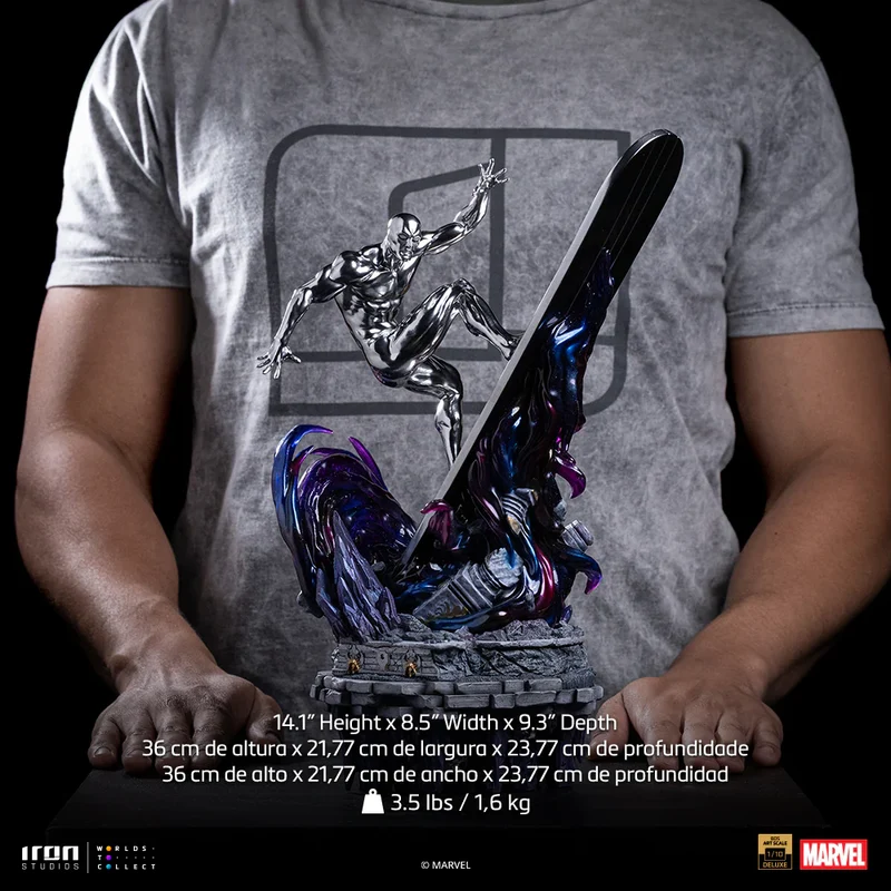 IRON Studios: Marvel Infinity Gauntlet - Silver Surfer Diorama Deluxe Escala de Arte 1/10
