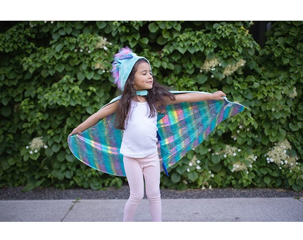 Capa Reversible Dragon y Unicornio Blue · Great Pretenders 5-6 años