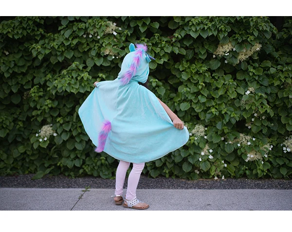 Capa Reversible Dragon y Unicornio Blue · Great Pretenders 5-6 años