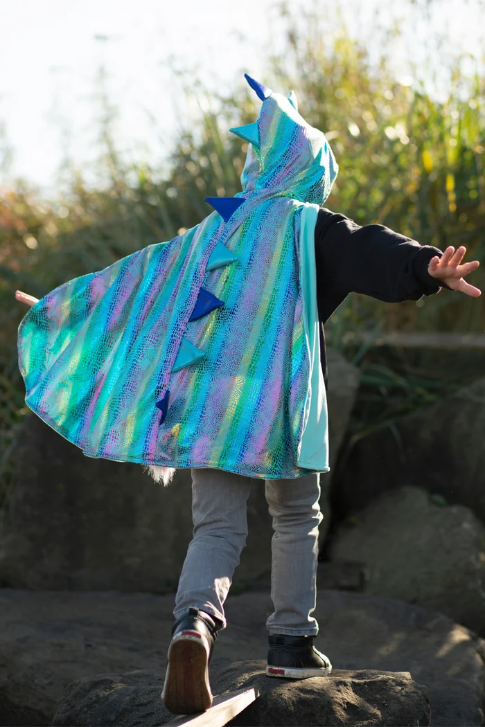 Capa Reversible Dragon y Unicornio Blue · Great Pretenders 5-6 años