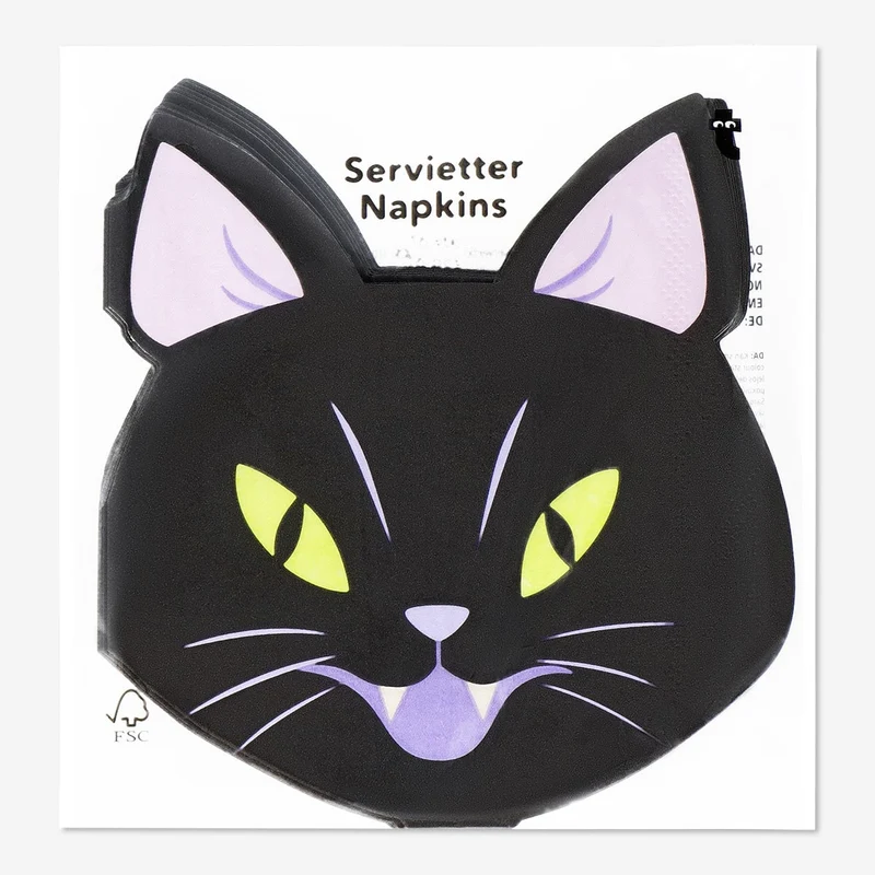Cat shaped napkins - 16 pcs