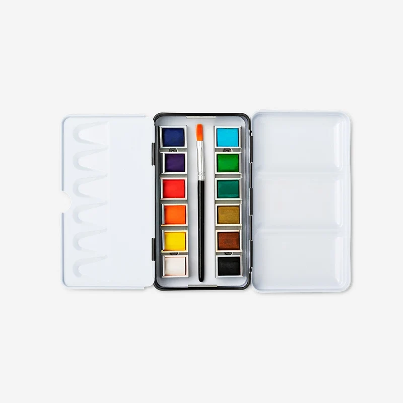 Watercolours in metal box - 12 pcs