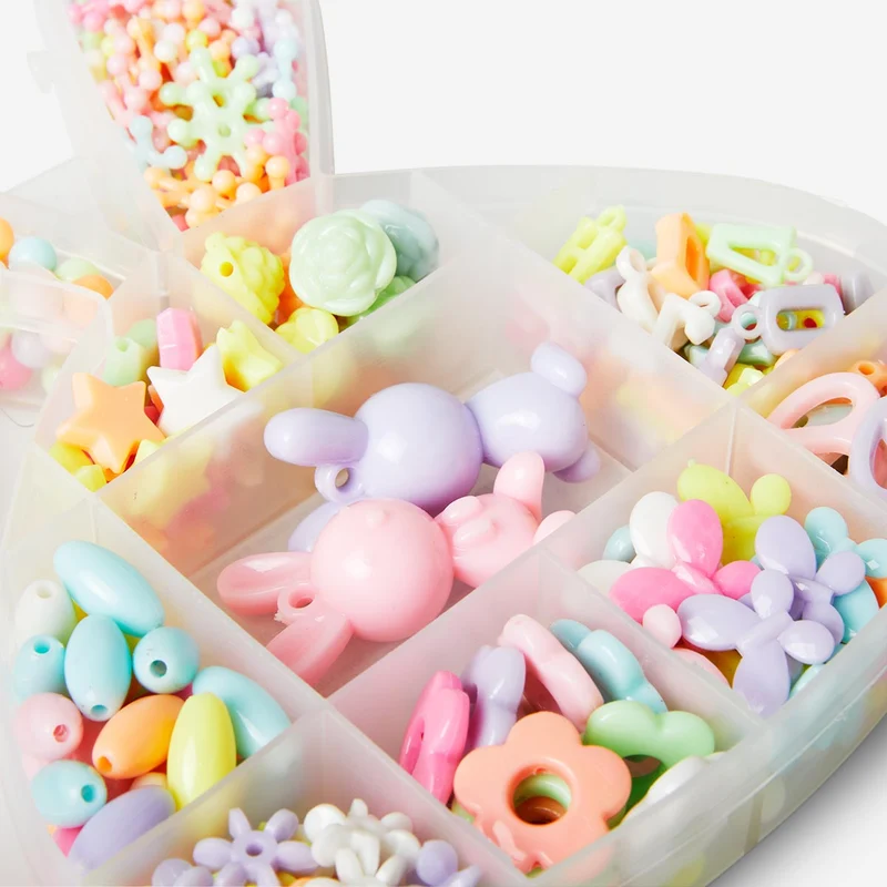 Bead set with string - Pastel colours