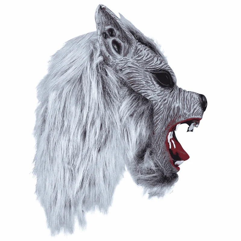 Máscara Lobo de Látex con Pelo Sintético