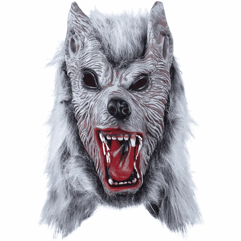 Máscara Lobo de Látex con Pelo Sintético