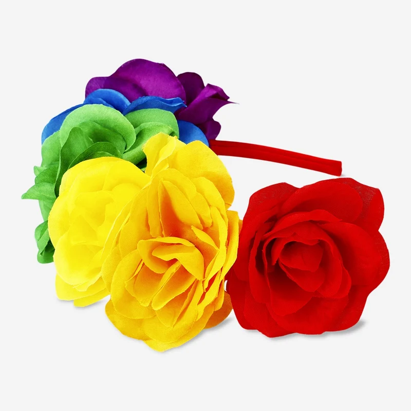Large rainbow flower headband - For adults