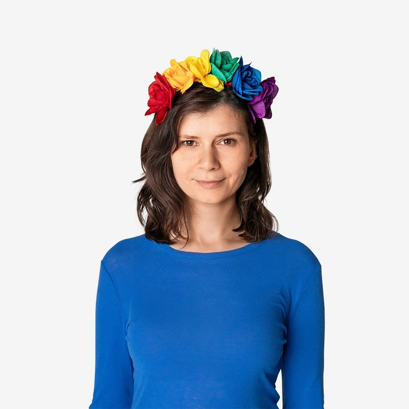 Large rainbow flower headband - For adults
