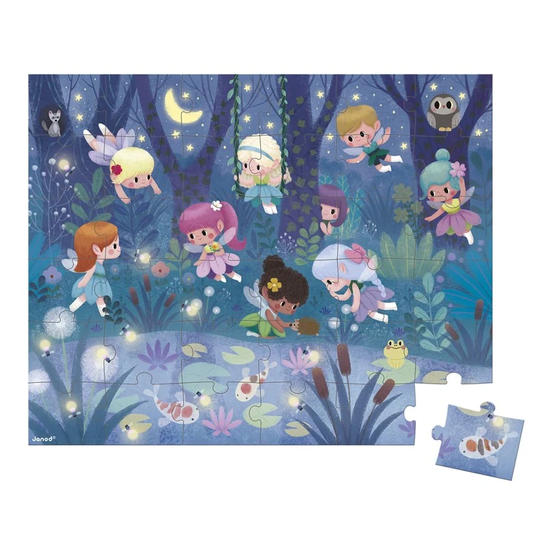 Puzzle Hadas y Nenufares 36 piezas · Janod
