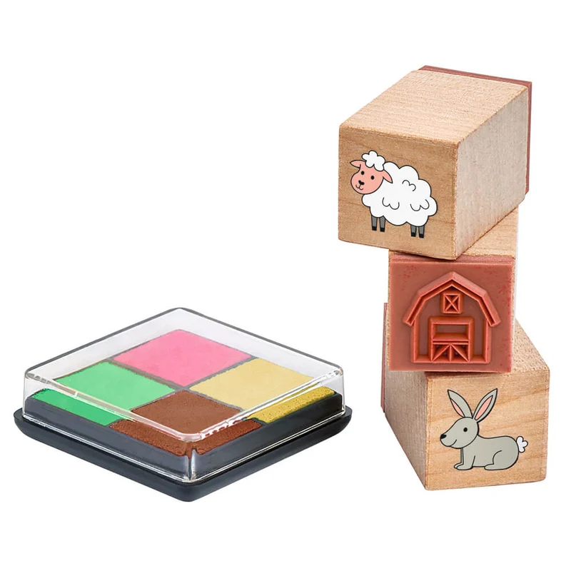 Tampones madera Animales Granja · Moses