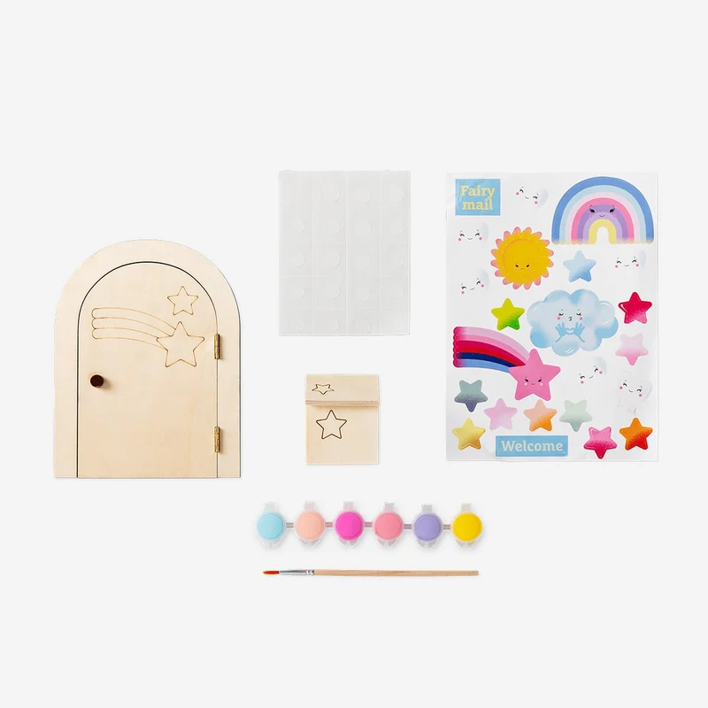 Paint-your-own fairy door. With stickers