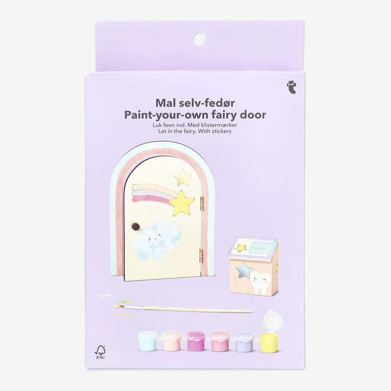 Paint-your-own fairy door. With stickers