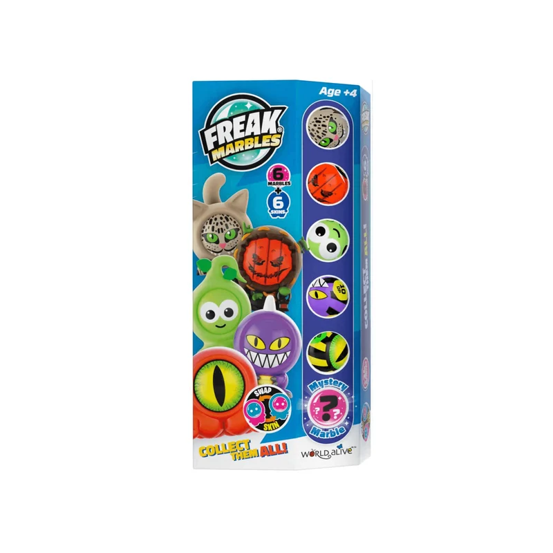 Freak Marbles Set Sorpresa 6 Canicas + 6 Skin Marbles