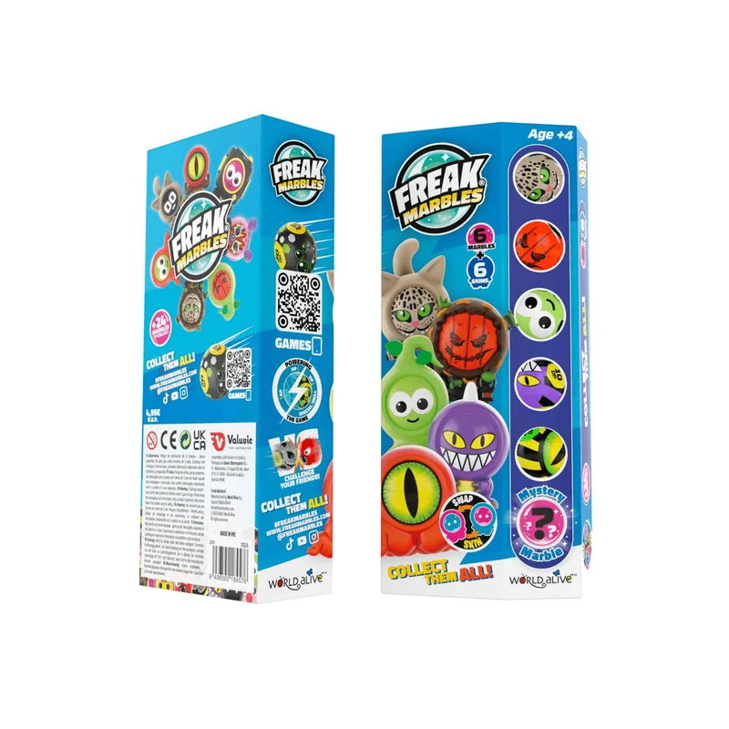 Freak Marbles Set Sorpresa 6 Canicas + 6 Skin Marbles
