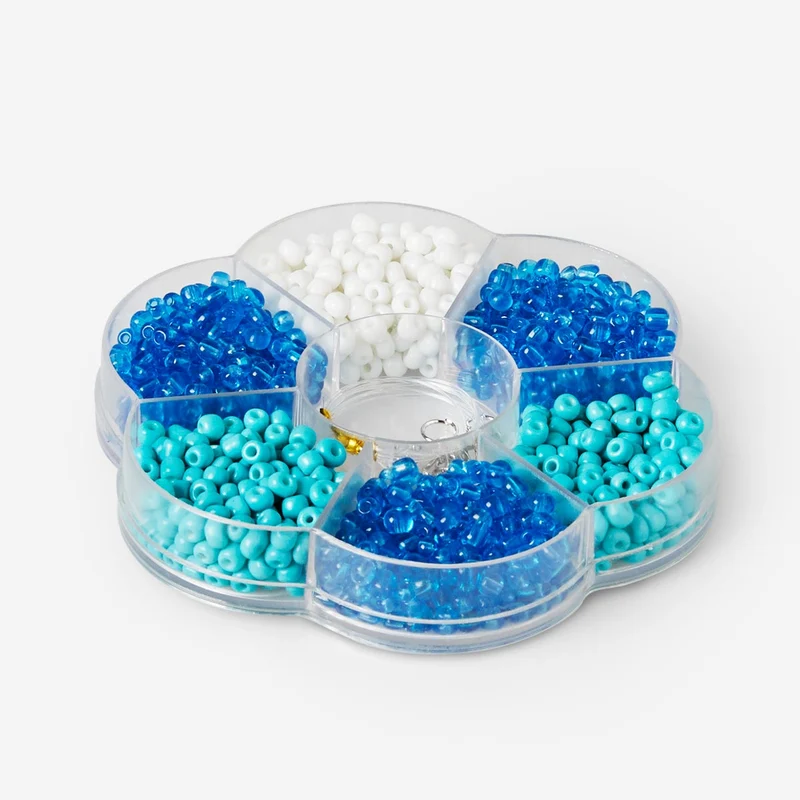 Bead set with string - Blue glass beads