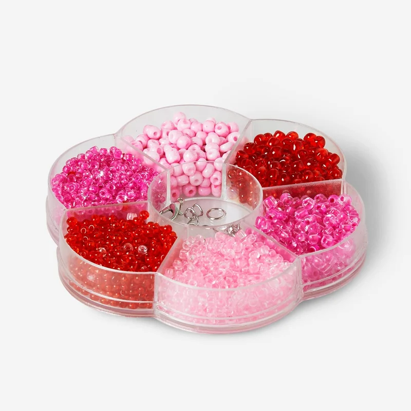 Red and Pink Glass Bead Set