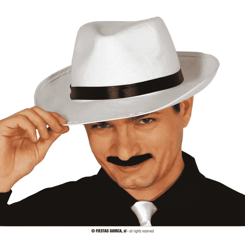 Sombrero Gangster Blanco Accesorio de Disfraz