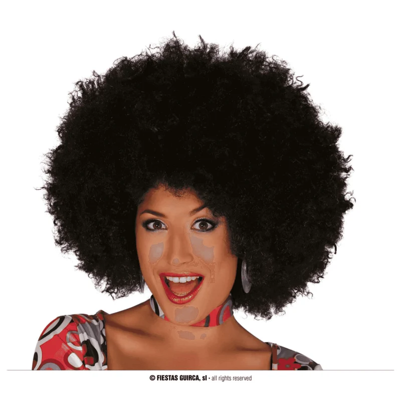 Peluca Afro Negra Extra Complemento Disfraz